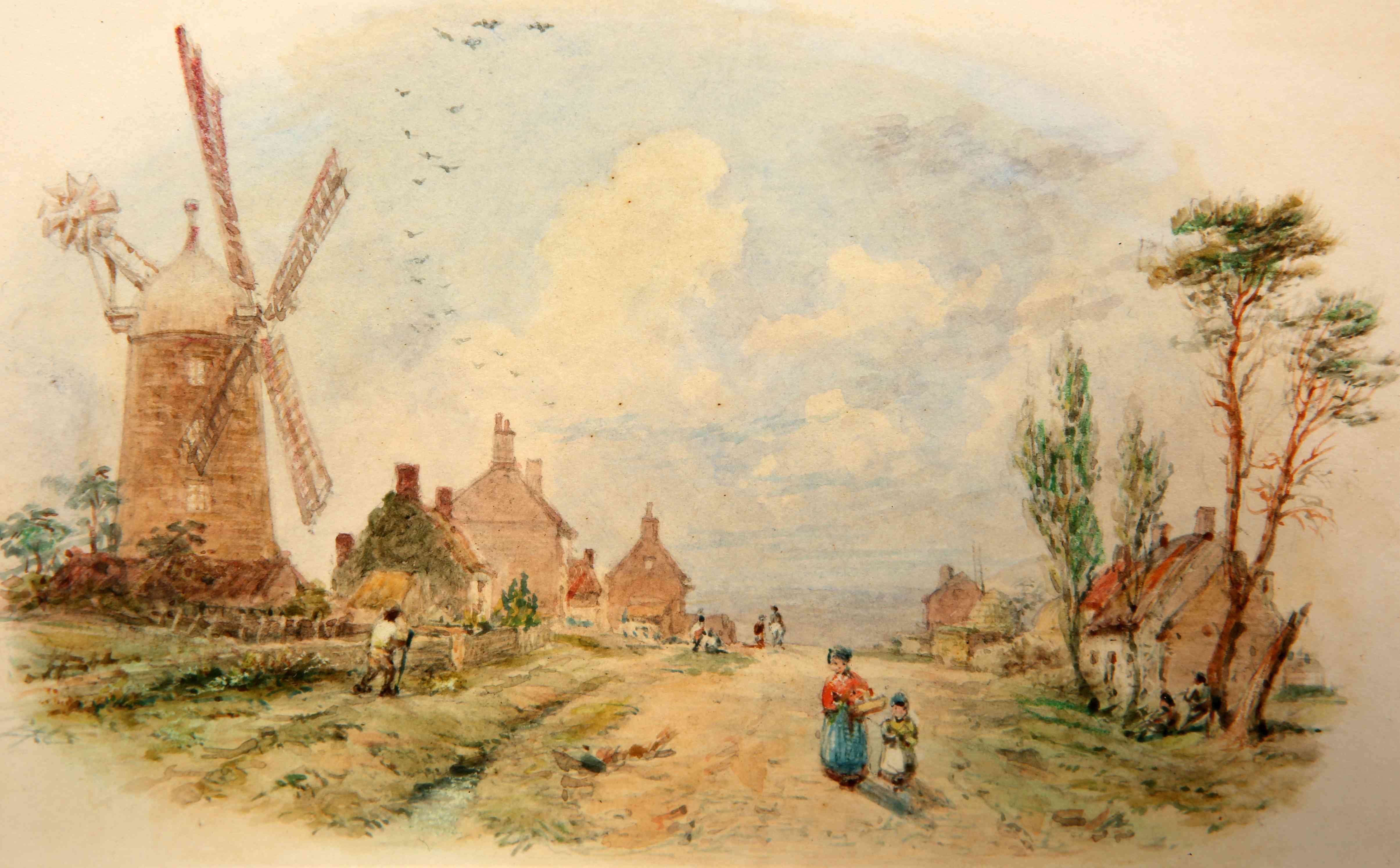 GEORGE WEATHERILL (1810-1890), STAINSACRE VILLAGE, signed and titled, watercolour, framed.