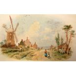 GEORGE WEATHERILL (1810-1890), STAINSACRE VILLAGE, signed and titled, watercolour, framed.