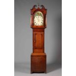 THOMAS HUMPHREYS, BARNARD CASTLE, AN EARLY 19TH CENTURY OAK AND MAHOGANY THIRTY-HOUR LONGCASE CLOCK,