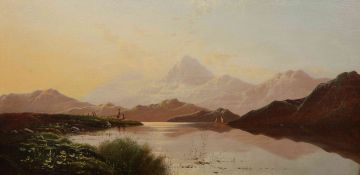 CHARLES LESLIE (1839-1886), SNOWDON FROM CAPEL CURIG, NORTH WALES, inscribed with title and artist,