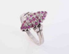 A RUBY AND DIAMOND RING,
