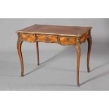 A LOUIS XV STYLE GILT-METAL MOUNTED, KINGWOOD AND LEATHER-INSET BUREAU PLAT,