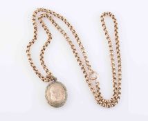 A 9 CARAT GOLD CHAIN, with locket pendant. Gross 13.