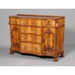 A HANDSOME CHIPPENDALE STYLE MAHOGANY SIDEBOARD, of serpentine outline,