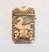 A CONTINENTAL GOLD AND SILVER VESTA CASE, LATE 19TH CENTURY, unmarked,