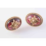 A PAIR OF GARNET STUD EARRINGS, circa 1890-1900,