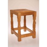 ROBERT THOMPSON OF KILBURN, A MOUSEMAN OAK STOOL,