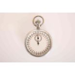 A BREITLING CHROME CASED MILITARY POCKET STOP WATCH, military markings,