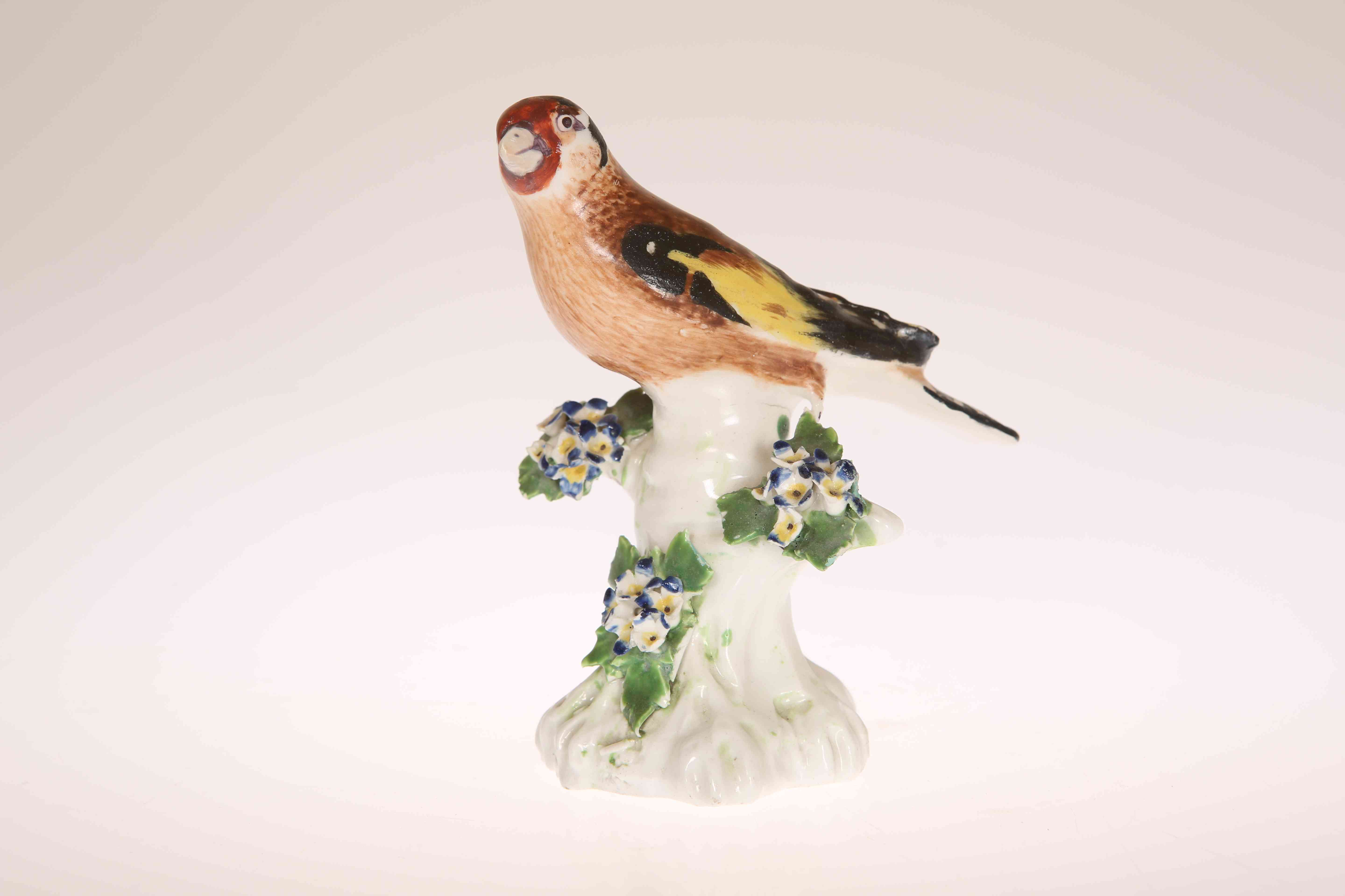 A DERBY MODEL OF A FINCH, CIRCA 1770,