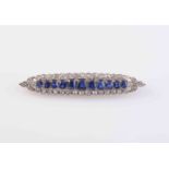 A FINE EDWARDIAN NATURAL SAPPHIRE AND DIAMOND BROOCH,