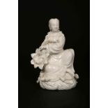 A CHINESE BLANC DE CHINE PORCELAIN FIGURE OF QUAN YIN,