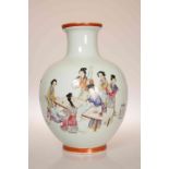 A CHINESE PORCELAIN VASE, possibly Republic period, of baluster form,