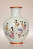 A CHINESE PORCELAIN VASE, possibly Republic period, of baluster form,