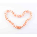 A CHINESE CORAL NECKLACE,