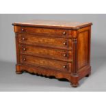 A LARGE CONTINENTAL MARBLE TOPPED AND MAHOGANY COMMODE,