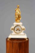 A FINE FRENCH ALABASTER AND GILT-METAL MANTEL CLOCK, LATE 19TH CENTURY,