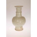 A CHINESE QINGBAI POTTERY VASE, POSSIBLY SONG DYNASTY, of baluster form,