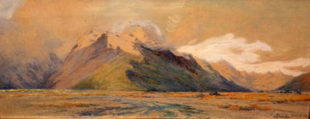 CHARLES NATHANIEL WORSLEY (BRITISH/NEW ZEALAND, 1862-1923), MOUNT COOK FROM THE TASMAN VALLEY,