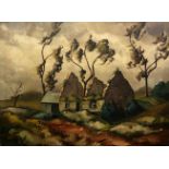 COLUM ROBERT GORE-BOOTH (1913-1959), RUINED COTTAGE IN A LANDSCAPE, signed and dated lower left,