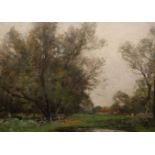 JOHN NOBLE BARLOW (1861-1917), SHERE, SURREY, signed lower right, inscribed verso, oil on canvas,