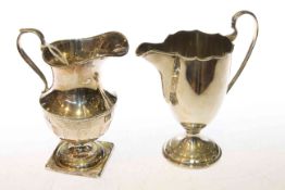 Two silver cream jugs, Sheffield 1931 and Birmingham 1927, 6.