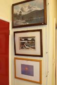 Taylor Earnshaw 'Sun Over Water', framed pastel; Judy Jordan, Llyn Peris, Snowdonia,