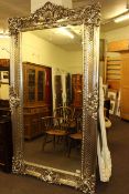 Large rectangular silvered framed mirror