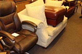 Convertible bed settee and leather footstool (2)