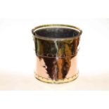 Highly polished brass and copper coal bucket