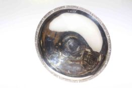 Silver footed bowl with Celtic pattern border, Birmingham 1939, 18.