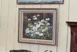 Keith Elvin, Marguerite Daisies by the Wall, oil on canvas, signed lower right, 39cm by 49cm,