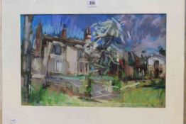 David Greenwood, Croft House, pastel, signed and dated lower right, 30cm by 47cm,