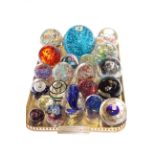 |Collection of mostly large glass paperweights