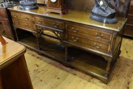 Good quality 18th Century style oak and mahogany five drawer potboard dresser,