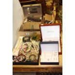 Collection of costume jewellery and boxes