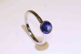 18 carat rubover single stone round sapphire ring, sapphire approximately 1.