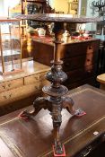 Victorian burr walnut circular pedestal occasional table
