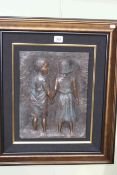 Bill Mack, limited edition bonded bronze sculpture of boy and girl,