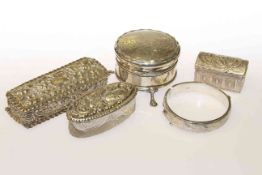 Silver ring box, silver bangle,