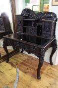 Chinese carved lacquered desk,