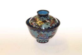 Chinese cloisonne enamel bowl and cover,