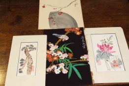 Collection of four unframed Chinese watercolours