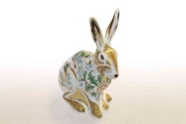 Royal Crown Derby Winter Hare paperweight,