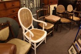 Edwardian nursing chair and five various cane seated chairs (6)