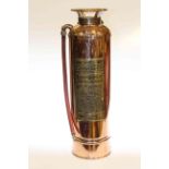 Vintage brass and copper fire extinguisher by Childs