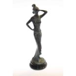 Bronze figure of a flapper