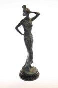 Bronze figure of a flapper