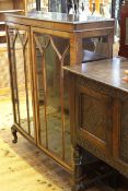 Mahogany two door china cabinet on cabriole legs