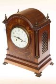 Edwardian inlaid mahogany mantel clock S.