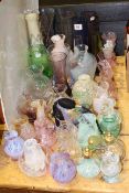 Collection of Caithness and other glass vases, bowls, atomisers,